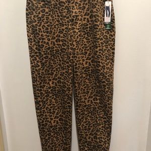 Leopard skin print jeans